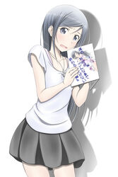  aragaki_ayase black_eyes black_hair casual commentary_request female long_hair meta ore_no_imouto_ga_konna_ni_kawaii_wake_ga_nai roaru_(gyuren) 