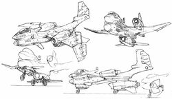  aircraft airplane aoki_uru gainax greyscale mechanical monochrome no_humans non-web_source official_art ootomo_katsuhiro production_art traditional_media 