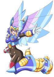  1girls bird_girl buti-yu capcom face_markings female female_only mega_man mega_man_x purple_hair rule_63 storm_eagle tagme wings 