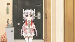  2girls animated horns kanna_kamui kobayashi-san_chi_no_maidragon multiple_girls tail tooru_(maidragon) 