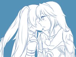  2girls blush breasts fire_emblem fire_emblem:_kakusei long_hair lucina multiple_girl multiple_girls nintendo serena_(fire_emblem) twintails yuri 