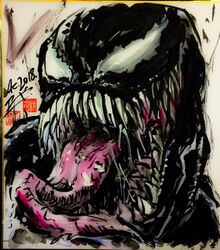  ashiya_kouhei marvel sharp_teeth shikishi tagme teeth venom_(marvel) 