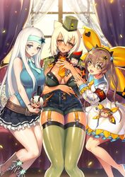  chibi cleavage davi_(destiny_child) destiny_child kurowana thighhighs 