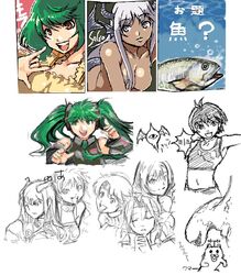  ? aerith_gainsborough aliasing artist_request bow breasts crossover dark_skin demon final_fantasy final_fantasy_vii fish green_hair hatsune_miku horns idolmaster legs long_hair macross macross_frontier mermaid meru_(dragoon) monster_girl multiple_girls navel pedobear playstation purple_hair question_mark ribbon rose_(dragoon) saga_frontier sega seikan_hikou shiny_hair shiny_skin short_hair short_twintails smile square_enix the_legend_of_dragoon tifa_lockhart twintails twintails vocaloid wingly yuffie_kisaragi 