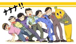  6+boys alternate_costume arm_support bad_id bad_twitter_id beanie black_hair brothers character_name eyewear_on_head formal glasses hat headband headphones headphones_around_neck heart heart_in_mouth hood hoodie jacket jumpsuit lineup male_focus matsuno_choromatsu matsuno_ichimatsu matsuno_jyushimatsu matsuno_karamatsu matsuno_osomatsu matsuno_todomatsu mitei multiple_boys nanana_(tv_tokyo) osomatsu-kun osomatsu-san osomatsu_(series) overalls red-framed_eyewear sextuplets shirt siblings smile suit sunglasses surprised t-shirt triangle_mouth tv_tokyo 