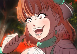  awaken_the_power braid commentary cubehero dio_brando earrings english_commentary female jewelry jojo_no_kimyou_na_bouken kono_dio_da_(meme) love_live! love_live!_sunshine!! meme orange_hair parody pointing pointing_at_self red_eyes short_hair side_braid solo takami_chika thumbs_up too_bad!_it_was_just_me!_(meme) 