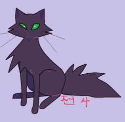  black_body black_fur cel_shading digital_drawing_(artwork) digital_media_(artwork) domestic_cat eyebrows felid feline felis feral fur hollyleaf_(warriors) looking_at_viewer mammal shaded simple_background simple_eyebrows sitting solo uneven_eyes warriorcunt warriors_(book_series) whiskers 