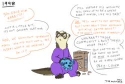  2020 anthro baby blue&#039;s_clues blue_(blue&#039;s_clues) clothed clothed_anthro clothed_male clothing domestic_ferret english_text hi_res male male_(lore) male_anthro mammal muffin_(themuffinly) mustelid musteline nickelodeon pajamas solo text themuffinly true_musteline weasel young 