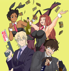  abigail_jones alcohol animal_ears business_suit champagne cynthia_moore edamura_makoto formal great_pretender gun handgun katana laurent_thierry money pantyhose playboy_bunny rabbit_ears sawano_kiyoshi suit sword weapon 