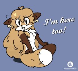  anthro averi_(fiddleafox) brown_body brown_fur canid canine dipstick_tail english_text female female_anthro fox fur gloves_(marking) guzzlord420 hair leg_markings looking_at_viewer mammal markings red_fox sitting socks_(marking) solo tail tail_markings text true_fox white_body white_fur 