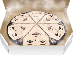  commentary_request food food_focus kaguya-hime_no_monogatari mikado_(kaguya-hime_no_monogatari) nerichichi no_humans photoshop_(medium) pizza pizza_box steam what white_background 