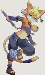  blonde_hair blue_eyes daena feline furry kyuuri legend_of_mana 