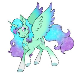  2026 alicorn alpha_channel bent_leg blue_eyes blue_hooves blue_mane blue_markings cel_shading closed_smile colored content cutie_mark digital_drawing_(artwork) digital_media_(artwork) english_description equid equine eva-dayz eyelashes fan_character feathered_wings feathers female female_feral feral full-length_portrait fur hasbro hooves horn lidded_eyes long_mane long_tail looking_back mammal mane markings mouth_closed multicolored_body multicolored_fur multicolored_mane multicolored_wings my_little_pony mythological_creature mythological_equine mythology nude nude_female ocelia_(tertia) portrait pupils purple_eyelids purple_mane purple_markings purple_tail quadruped redesign shaded simple_background smile solo sparkles sparkling_mane sparkling_tail standing tail teal_body teal_fur teal_horn teal_wings transparent_background two_tone_mane two_tone_tail unguligrade wavy_mane wavy_tail white_body white_fur white_sclera wing_markings wings 
