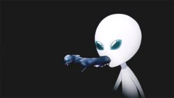  alien animated animated face grey_alien gugure!_kokkuri-san mouth no_humans solo 