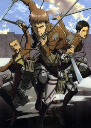  connie_springer jean_kirschtein male marco_bodt shingeki_no_kyojin sword 