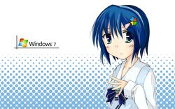  7 aqua_eyes blue_hair bow headband madobe_nanami microsoft os-tan short_hair windows 