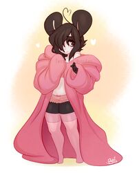  anthro bear buxbi clothing female giant_panda heart_symbol ken_ashcorp kenny_(kenashcorp) legwear mammal simple_background solo stockings 