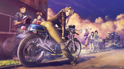  belldandy morisato_keiichi morisato_megumi motorcycle oh_my_goddess! skuld socha_(socha00) urd 