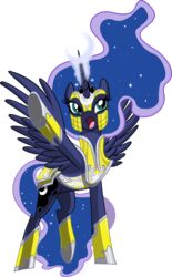  absurd_res alicorn alpha_channel armor blue_body blue_feathers brunursus equid equine feathered_wings feathers female feral friendship_is_magic hasbro hi_res horn mammal my_little_pony mythological_creature mythological_equine mythology princess_luna_(mlp) simple_background solo transparent_background wings 