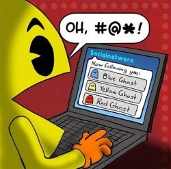  better_version_at_source computer dialogue electronics english_text ghost grawlixes humor low_res male monitor not_furry oh_shit pac-man pac-man_(series) simple_background social_networks solo spirit text thumbnail unknown_artist unknown_species what 