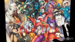  16:9 abluedeer anthro artica_sparkle breasts canid canine canis cleavage clothed clothing dragon felid female group grymm hair halloween holidays jess_(teckly) kinyin kitara_cydonis lagomorph latiro leporid looking_at_viewer mammal midriff miko-chan murcat mythological_creature mythological_scalie mythology navel naya nintyel otlan punk_mur purple_hair rabbit rabiah rageki scalie silia_(elnadrin) skimpy sumari_(character) tj54 vel victoria_(tj54) vikie widescreen wolf xivk 