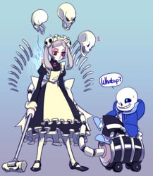  bloody_marie_(skullgirls) crossover female papyrus_(undertale) red_eyes sans skullgirls solo twintails undertale vacuum 