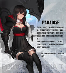  bad_id bad_pixiv_id black_hair character_name chinese_text female paradise_(swd3e2) photoshop_(medium) pixiv_fantasia pixiv_fantasia_t red_eyes short_hair solo swd3e2 thighhighs translation_request 