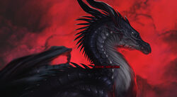  2022 ambiguous_gender black_body black_scales black_sclera darkstalker_(wof) digital_media_(artwork) dragon european_mythology feral hi_res horn isvoc membrane_(anatomy) membranous_wings mythological_creature mythological_scalie mythology scales scalie solo spines western_dragon wings wings_of_fire 