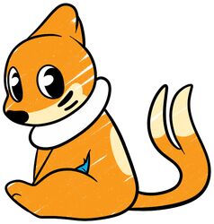  2_tails ambiguous_gender anthro bui buizel forked_tail generation_4_pokemon hands_between_legs kaiizree markings multi_tail nintendo orange_body pokemon pokemon_(species) simple_background tail tan_markings unusual_anatomy unusual_tail white_background 