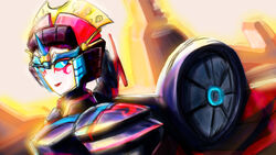  autobots blue_eyes female lipstick makeup mecha_girl oberon826 robot transformers windblade windblade_(transformers) wings 