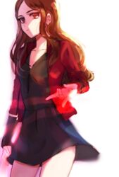  animification avengers:_age_of_ultron avengers_(series) bad_id bad_pixiv_id broccoli_(03) brown_hair female jacket marvel marvel_cinematic_universe red_eyes red_jacket scarlet_witch solo wanda_maximoff 