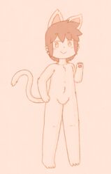  anthro blush chabooey domestic_cat felid feline felis fur hair hi_res looking_at_viewer male mammal smile solo ultramanultrax yellow_eyes 