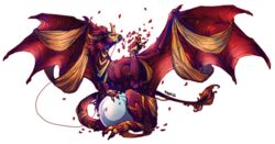  2015 alpha_channel claws digital_media_(artwork) dragon feral flight_rising hair hi_res membrane_(anatomy) membranous_wings mythological_creature mythological_scalie mythology pearlcatcher_dragon ravoilie red_body red_eyes red_hair scalie simple_background sitting solo tail transparent_background wings 