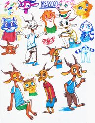  2020 :3 absurd_res ambiguous_gender antelope anthro arm_tuft arms_bent arms_together barefoot benjamin_(fuel) bent_legs blue_eyes bottomwear bovid brown_eyes canid canine cheek_tuft chico_(fuel) choker clothed clothing crossed_arms cutoffs denim denim_bottomwear denim_clothing disney ear_markings ear_piercing ear_ring elbow_tuft english_text extended_arm extended_arms eyewear facial_markings facial_tuft feet feet_together forearms fox fuel_(artist) fur fur_markings gazelle gesture glasses green_eyes half-closed_eyes hand_in_pocket hand_on_arm hand_on_elbow hand_on_own_arm hand_on_own_elbow hands_on_legs hands_on_own_legs hands_on_own_thighs hands_on_thighs head_markings head_tilt head_tuft hi_res high_pants holding_both_legs holding_both_thighs horn inner_ear_fluff jack_savage jewelry knees_pulled_up knees_together lagomorph legs_together leporid looking_aside looking_at_viewer looking_forward mammal marker_(artwork) markings mask_(marking) mustelid narrowed_eyes neck_tuft necklace necktie nick_wilde oliver_(fuel) otter pants piercing planted_legs pockets procyonid question_mark rabbit raccoon raised_arm raised_forearm red_fox ring_piercing shirt shorts simple_background sitting sketch_page skye_(zootopia) smile solo spread_arms squint standing straight_legs suit t-shirt tank_top text tongue tongue_out topwear touching_arm touching_elbow touching_own_arm touching_own_elbow traditional_media_(artwork) true_fox tuft ty_(appleseed) waving whiskers white_background zootopia 