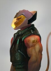  2018 anthro armor better_version_at_source biker_mice_from_mars black_clothing clothed clothing depth_of_field digital_media_(artwork) digital_painting_(artwork) grey_background half-length_portrait headgear helmet leather leather_clothing leather_topwear leather_vest male mammal mouse murid murine muscular muscular_anthro muscular_arms muscular_male portrait rodent shaded side_view simple_background soft_shading solo standing tan_body throttle_(bmfm) topwear uleezoo vein veiny_muscles vest 