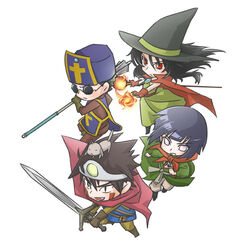  2boys 2girls aburame_shino akamaru_(naruto) black_hair blue_hair canine cape cosplay dragon_quest dragon_quest_iii fighter_(dq3) fighter_(dq3)_(cosplay) fire gloves hat hyuuga_hinata inuzuka_kiba long_hair mage_(dq3) mage_(dq3)_(cosplay) multiple_boys multiple_girls naruto priest_(dq3) priest_(dq3)_(cosplay) red_eyes roto roto_(cosplay) short_hair sigekitti staff sunglasses sword weapon witch_hat yuuhi_kurenai 