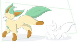  canid canine delta-eon duo eeveelution fasenso generation_4_pokemon hi_res leafeon mammal nintendo pokemon pokemon_(species) 