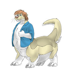  1:1 avoid_posting bottomless clothed clothing dragon hybrid kairyu-shin male mammal mehndix mustelid mythological_creature mythological_scalie mythology otter scalie shirt slightly_chubby solo tail taur thick_tail topwear 