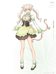  :d artist_name blonde_hair bow_(weapon) breasts cleavage copyright_name dress elf female full_body green_dress hair_ornament highres holding holding_weapon long_hair looking_at_viewer medium_breasts open_mouth pointy_ears purple_eyes shannon_(shining_ark) shining_(series) shining_ark shining_world simple_background smile socks solo standing tony_taka twintails weapon white_background white_socks 