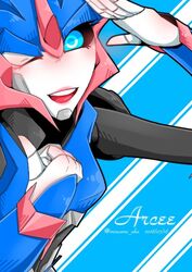  arcee autobot blue_eyes female highres lips mecha_girl transformers transformers_prime wink 