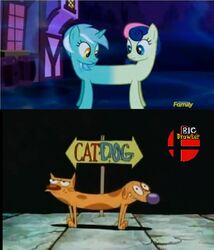  catdog_(series) conjoined friendship_is_magic hasbro lyraheartstrings my_little_pony nickelodeon pushmi-pullyu screencap 