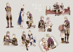  armor backpack bag bandaged_arm bandages barefoot beads blue_hair breasts cape commentary_request corrin_(female)_(fire_emblem) corrin_(fire_emblem) crop_top dark_skin facepaint family father_and_daughter fire_emblem fire_emblem_fates gloves green_hair hair_between_eyes hair_ornament hair_ribbon hairband husband_and_wife kana_(fire_emblem) kana_(male)_(fire_emblem) kaze_(fire_emblem) long_hair mask mask_on_head medium_breasts midori_(fire_emblem) midriff multiple_boys multiple_girls ninja orochi_(fire_emblem) pointy_ears red_hair ribbon rinkah_(fire_emblem) short_hair silas_(fire_emblem) straight strapless tube_top very_long_hair white_hair yu_(spry) 