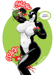  anthro ass biceps big_breasts big_butt breasts cetacean chewing chomp dc_comics dolphin female food fruit grin juice_(beverage) mammal marine melon muscular muscular_anthro muscular_female narrowed_eyes navel nude oceanic_dolphin orca orca_(dc) plant smile solo thick_thighs toothed_whale transient001 watermelon watermelon_crushing watermelon_juice watermelon_slice wide_hips 