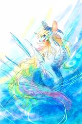  2:3 blonde_hair blue_body blue_eyes blue_fur dragon feral fur hair kemono mythological_creature mythological_scalie mythology open_mouth pipisan scalie solo tongue 