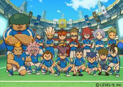  6+boys blue_sky cloud endou_mamoru fubuki_shirou fudou_akio gouenji_shuuya hijikata_raiden inazuma_eleven inazuma_eleven_(series) kabeyama_heigorou kazemaru_ichirouta kidou_yuuto kiyama_hiroto kogure_yuuya kurimatsu_teppei lolicon midorikawa_ryuuji mohawk multiple_boys official_art outdoors pompadour rusios sky soccer_uniform sportswear stadium tachimukai_yuuki tobitaka_seiya tsunami_jousuke utsunomiya_toramaru 