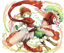  chobi_(sakuyasakuhana) female green_eyes green_hair hat mushroom navel pointy_ears road_to_dragons scarf 