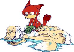  alpha_channel anthro canid canine canis cpr custom_character_(sonic_forces) duo fainted fox gadget_the_wolf male male/male mammal open_mouth rescue rescuing sega sonic_forces sonic_the_hedgehog_(series) tails thornbeast unconscious wet wolf 