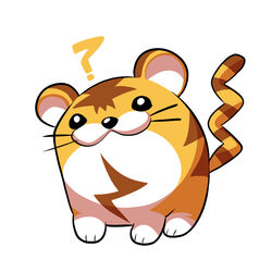  :3 ? black_eyes closed_mouth commentary full_body kotora_(pokemon) lightning_bolt_symbol looking_at_viewer mary_cagle no_humans pokemon pokemon_(creature) pokemon_gsc pokemon_gsc_(prototype) prototype_design simple_background solo striped_tail tail tail_raised whiskers white_background 