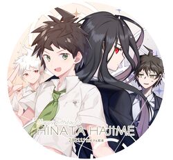  4boys :d ahoge bad_id bad_twitter_id black_jacket breast_pocket brown_eyes character_name collaboration collared_shirt commentary_request danganronpa_(series) danganronpa_2:_goodbye_despair danganronpa_3_(anime) dated dual_persona formal from_side green_necktie hand_up happy_birthday highres hinata_hajime hinata_hajime_(awakened) jacket kamukura_izuru long_hair long_sleeves looking_at_viewer male_focus midou_(grk12138) multiple_boys necktie official_alternate_costume open_mouth pocket profile red_eyes school_uniform shirt short_hair short_sleeves smile spoilers upper_body white_background white_hair ziling 