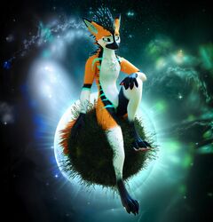  3d_(artwork) absurd_res anthro blender_(artwork) bodily_fluids canid canine crying digital_media_(artwork) dream feet fur hair hi_res lewdyroom lill_espion male mammal relaxing rexouium sitting solo space tears vrchat widescreen 